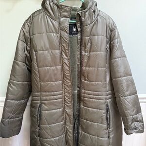 Womens Olive Green Puffer Jacket